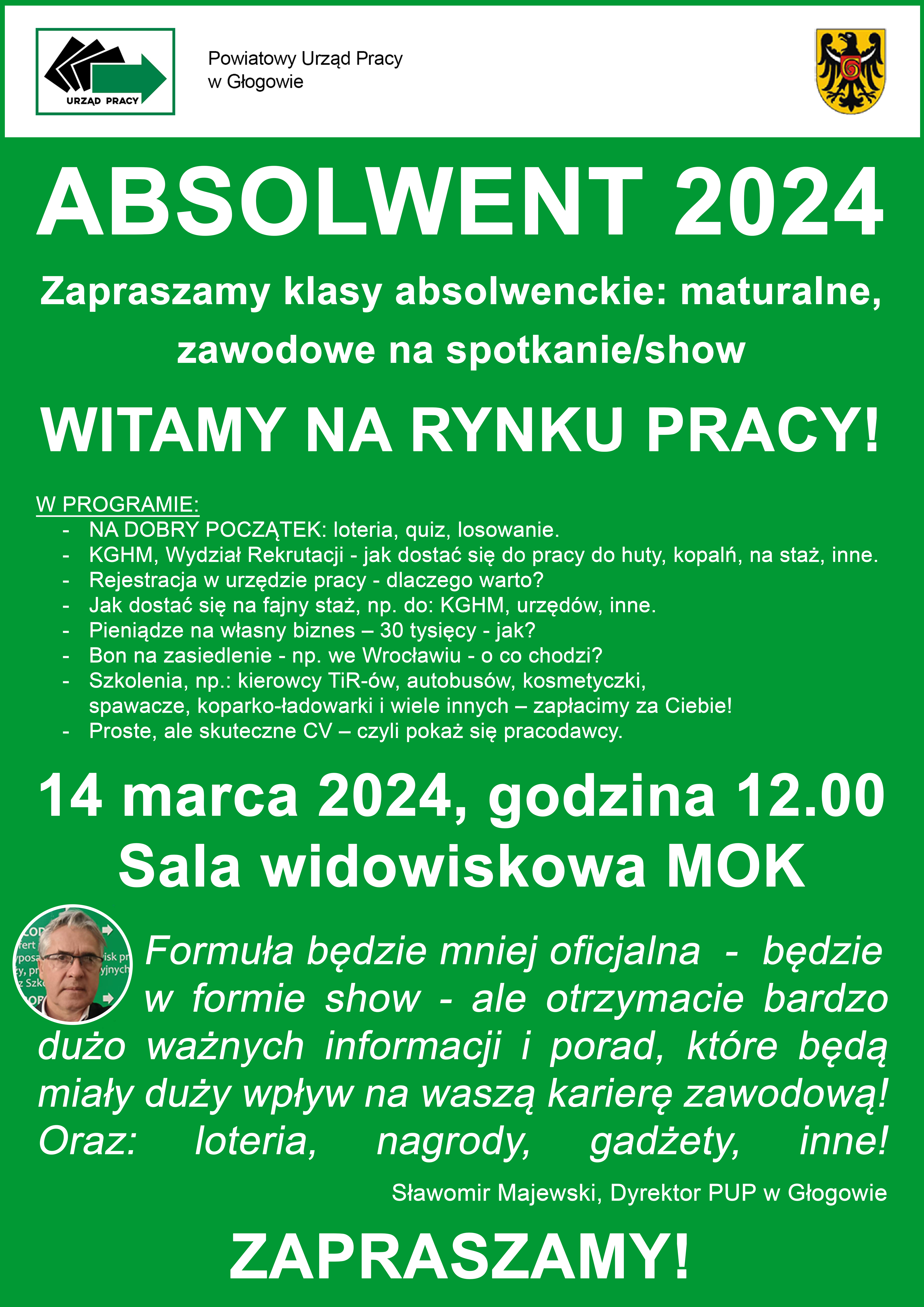 Obrazek dla: Absolwent 2024 - spotkanie/show 14 marca 2024 r.